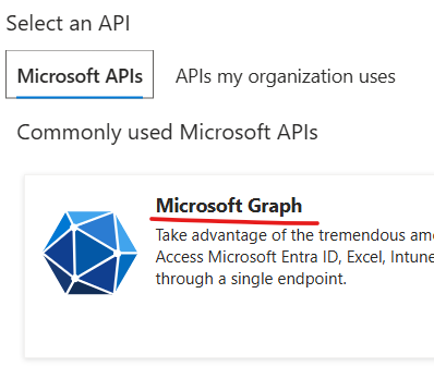 Select Microsoft Graph
