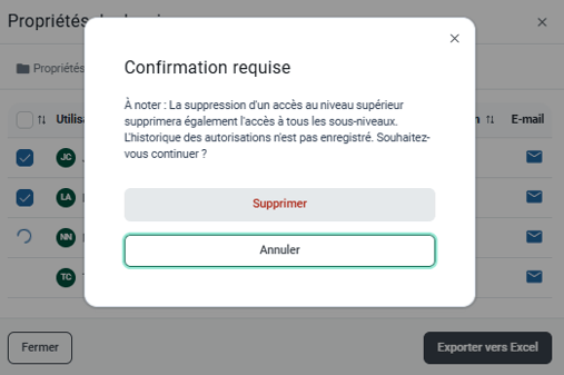 Confirmation requise