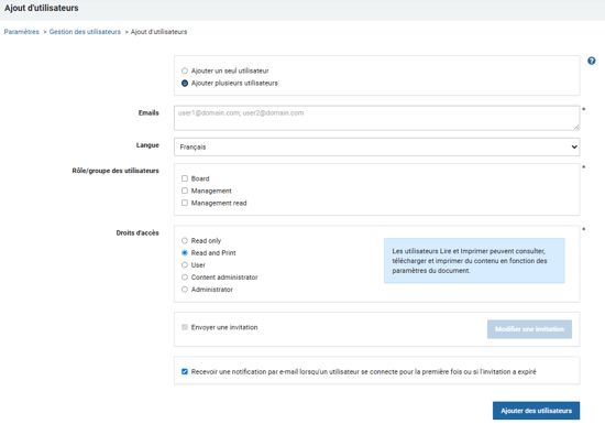 Ajouter plusieurs utilisateurs