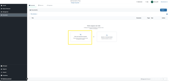 Ouvrez l'assistant de création de dossiers