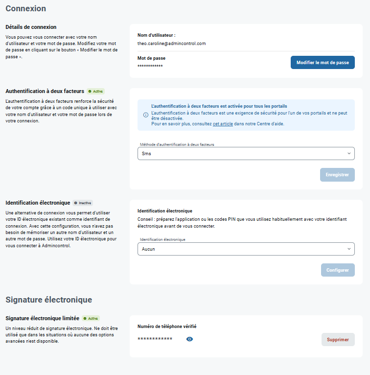 Connexion et ID électronique