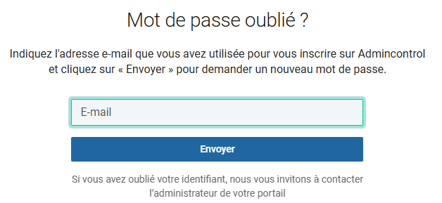 réinitialisation du mot de passe
