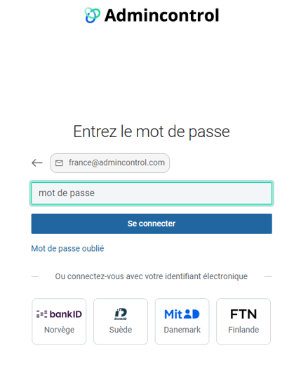 Entrez votre mot de passe