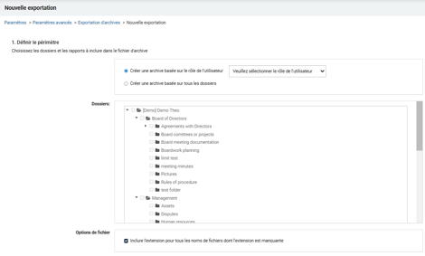 Initier une nouvelle exportatio
