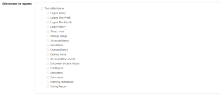 Sélectionner les rapports