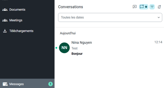 Indicateurs et icones messages