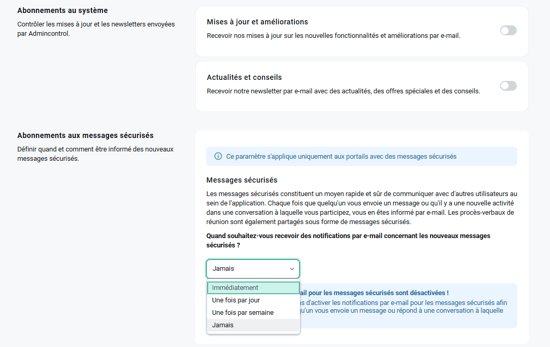 Activation des notifications