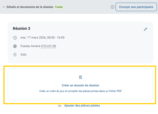 Créer un dossier de réunion