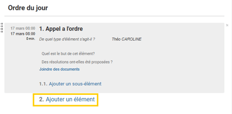 Ajouter un élément.