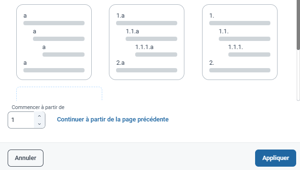 Choisir le numéro de départ des éléments de l'agenda