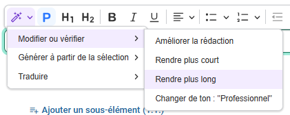 Ajustement de la longueur du texte