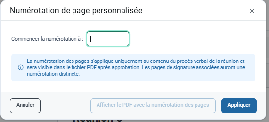 Numérotation personnalisée des pages