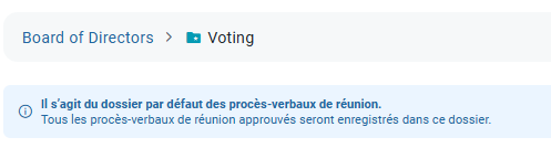 Dossier par défaut des procès-verbaux