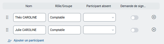 Ajouter un participant
