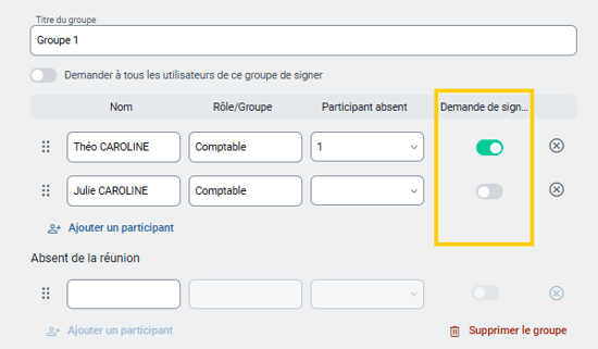 Demander aux utilisateurs de signer
