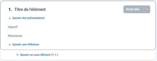 Modifier les points de la réunion