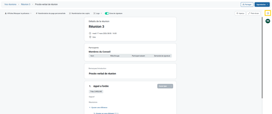 Basculer l'affichage de la messagerie sécurisée