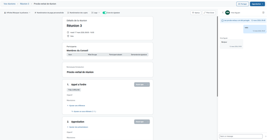 panel message coté droit
