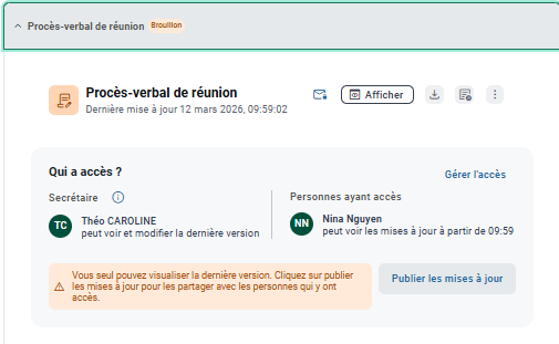 Publier les mises à jour