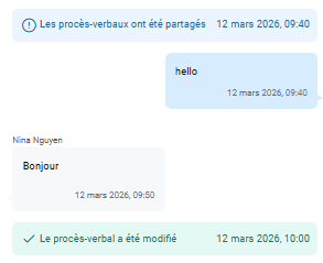 Message mises a jour