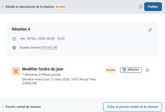 Publier une réunion