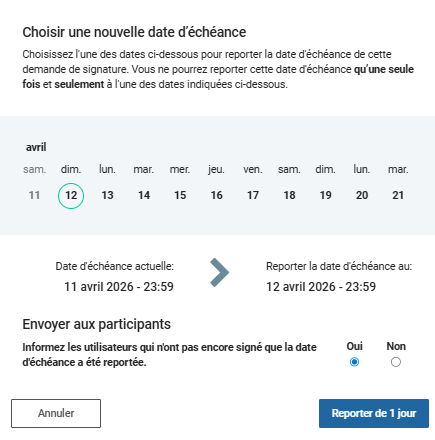 Prolonger la date d'échéance