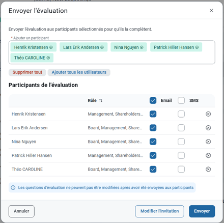 Envoyer l'évaluation