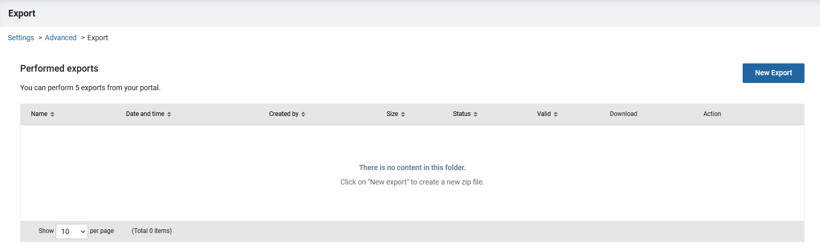 Navigate to Export Settings