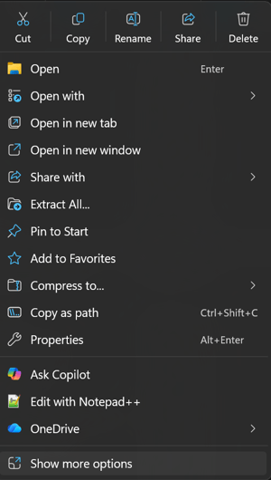show more options menu