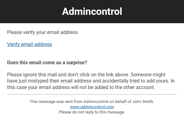 Verify the new email address