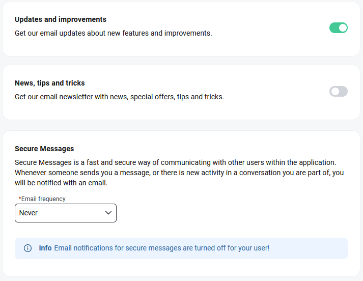 Choose your preferred notification frequency