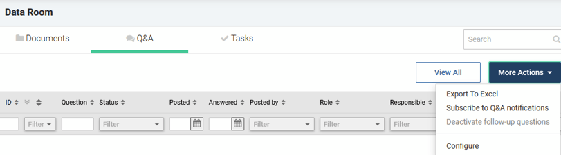 Go to the Q&A tab and select More actions