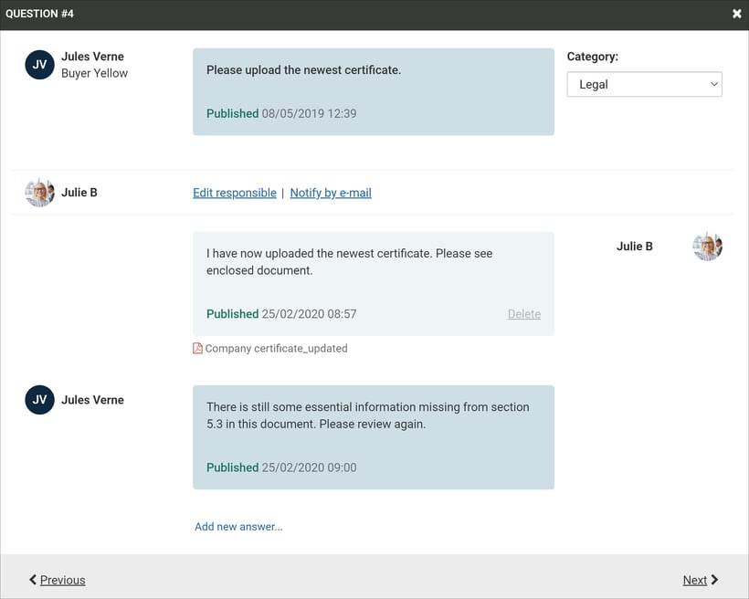 Managing follow up questions