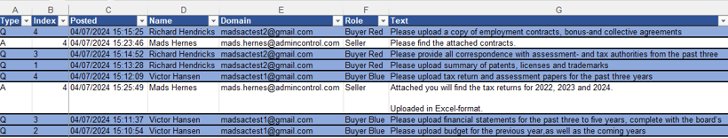 Select Export to Excel