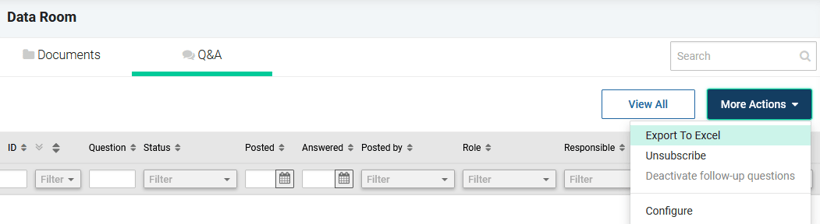 Go to More Actions within the Q&A tab