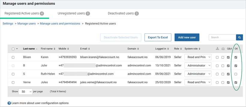 select gatekeeper on users