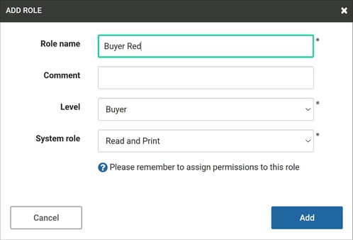 adding of buyer red as user role