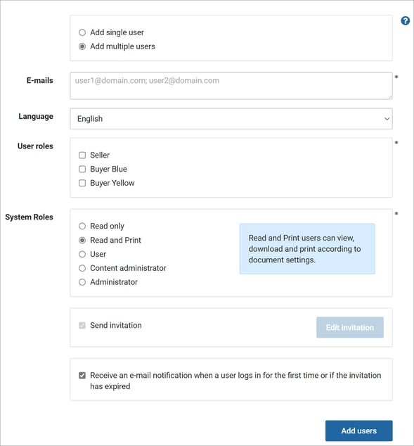 adding information for new users