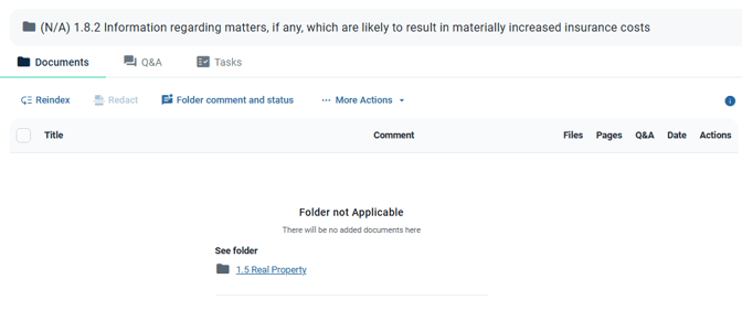 folder not applicable view