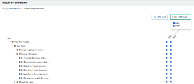 Select Visible Roles selected