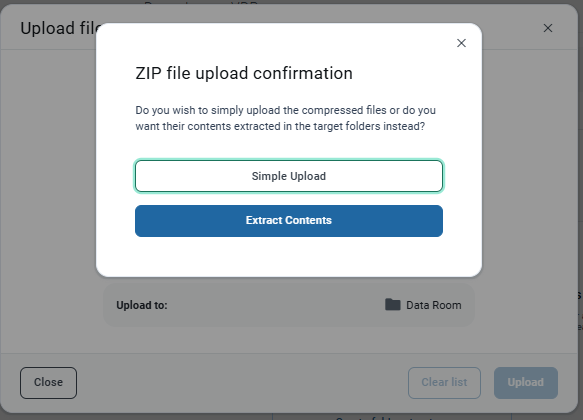 extract zip file confirmation