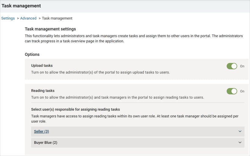 Task management on