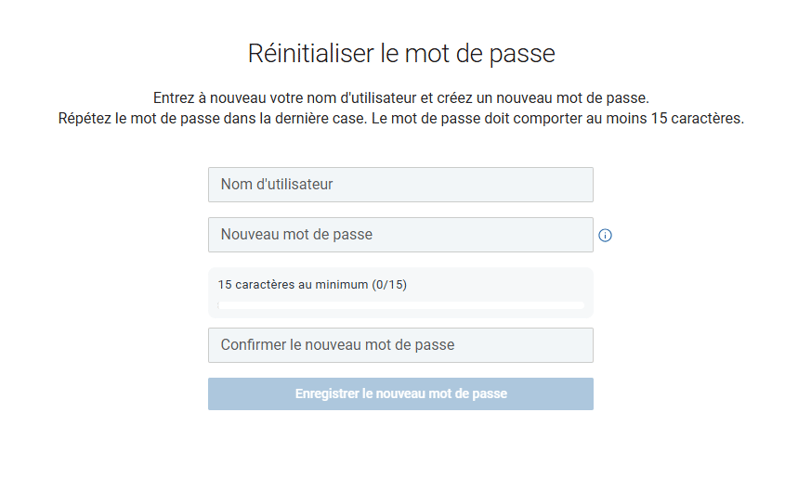 Définissez votre nouveau mot de passe