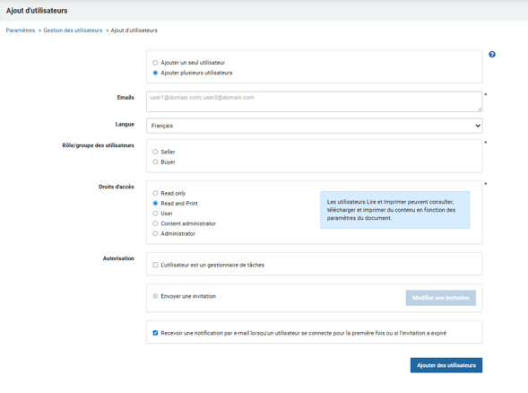 Ajout d'utilisateurs