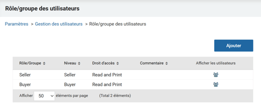 Accéder aux rôles d'utilisateur