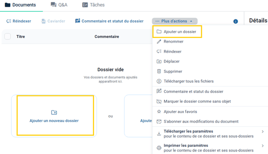 ajouter un nouveau dossier