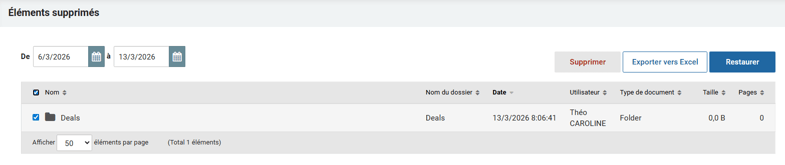 restaurer un dossier