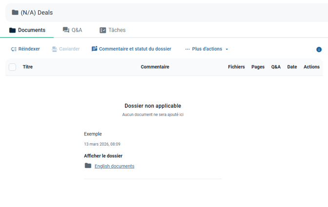 dossier non applicable