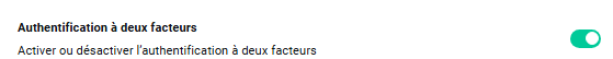 Activer l'authentification à deux facteur