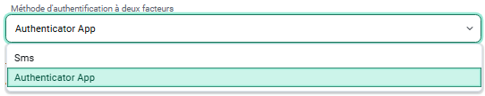 Choisir la méthode 2FA